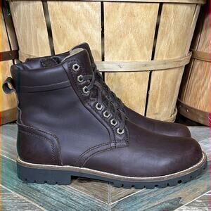 Kodiak Delson Brown Leather Waterproof Lined Zip-Up Winter Boots Mens Size 9